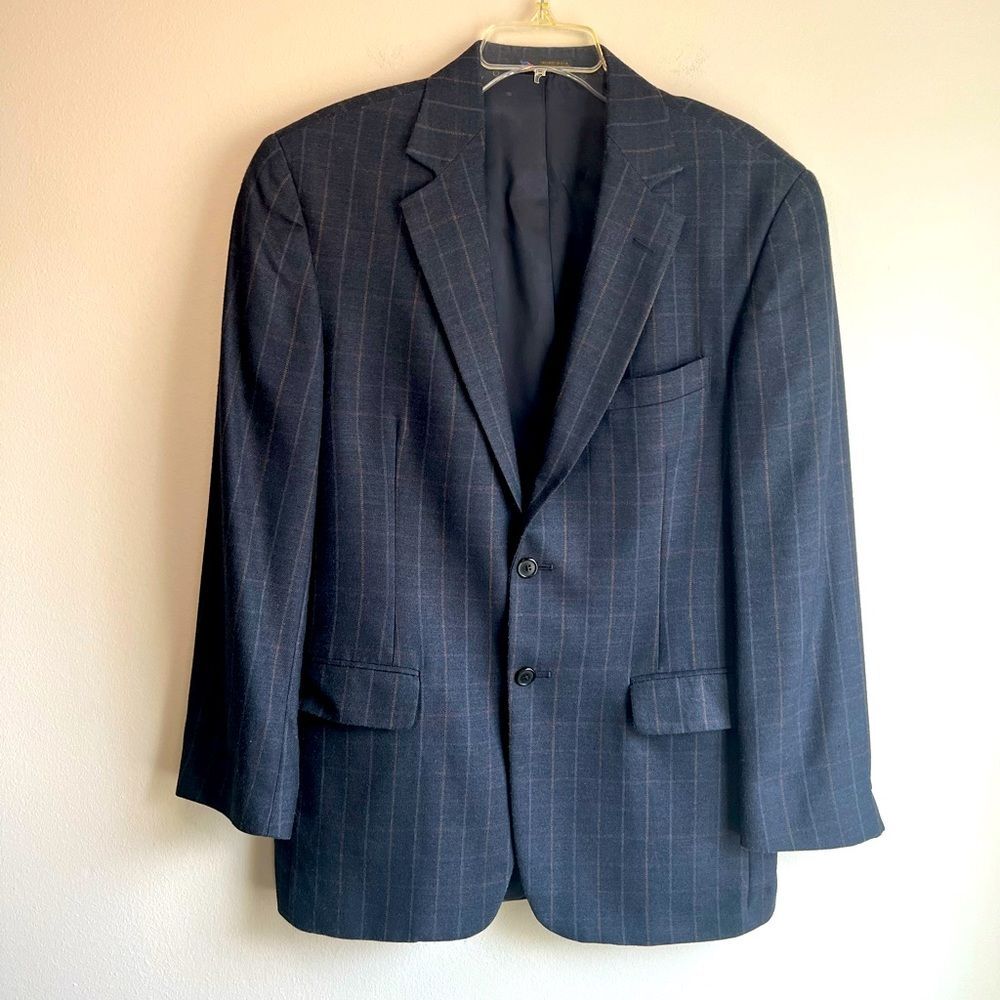 Size 40R Dark Blue Men’s 2 Button Plaid Sports Coat